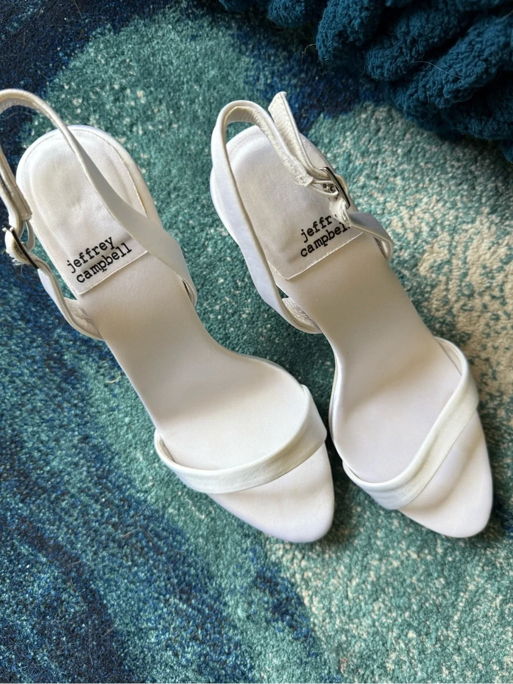 Jeffrey Campbell Go-Getter Slingback Heels, White Satin, US W7